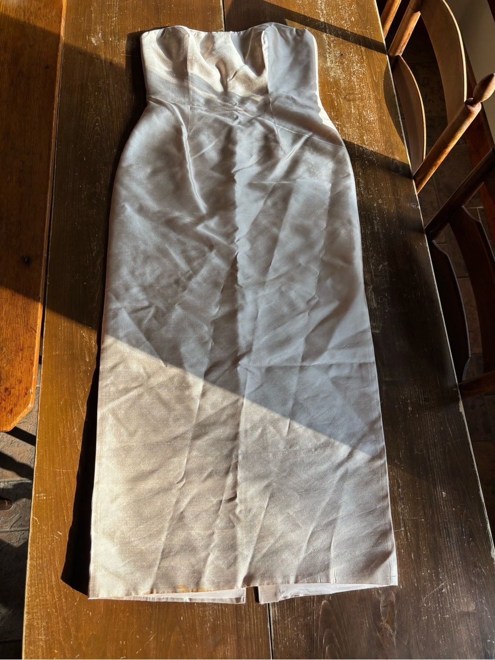 Montage by Mon Cheri Silk Strapless Maxi Dress in Pale Pink 12 with Jacket